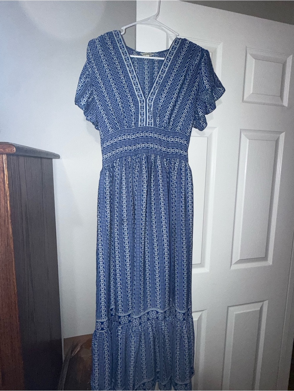 Max Studio Floral V-Neck Maxi with Flutter Sleeves - Picture 2 of 5